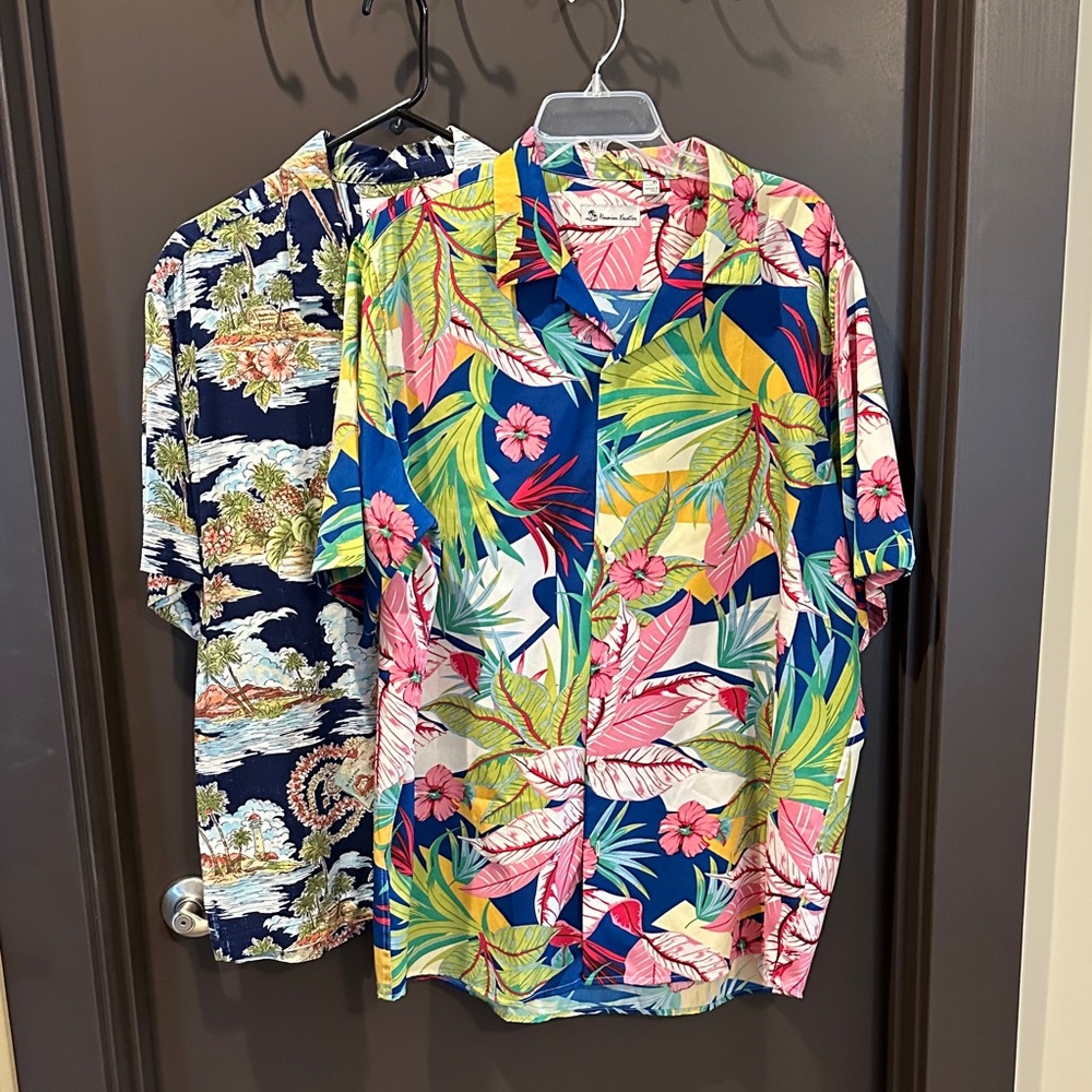 Saddlebred & Hawaiian Vacation Men's Tropical Casual Short Sleeve Shirts